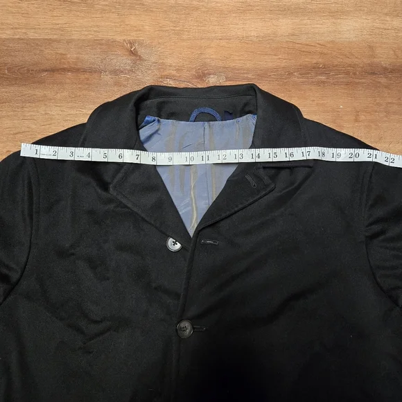 Mens Jacob Siegel  40R Loro Piana 100% Wool Black Coat - Picture 4 of 11